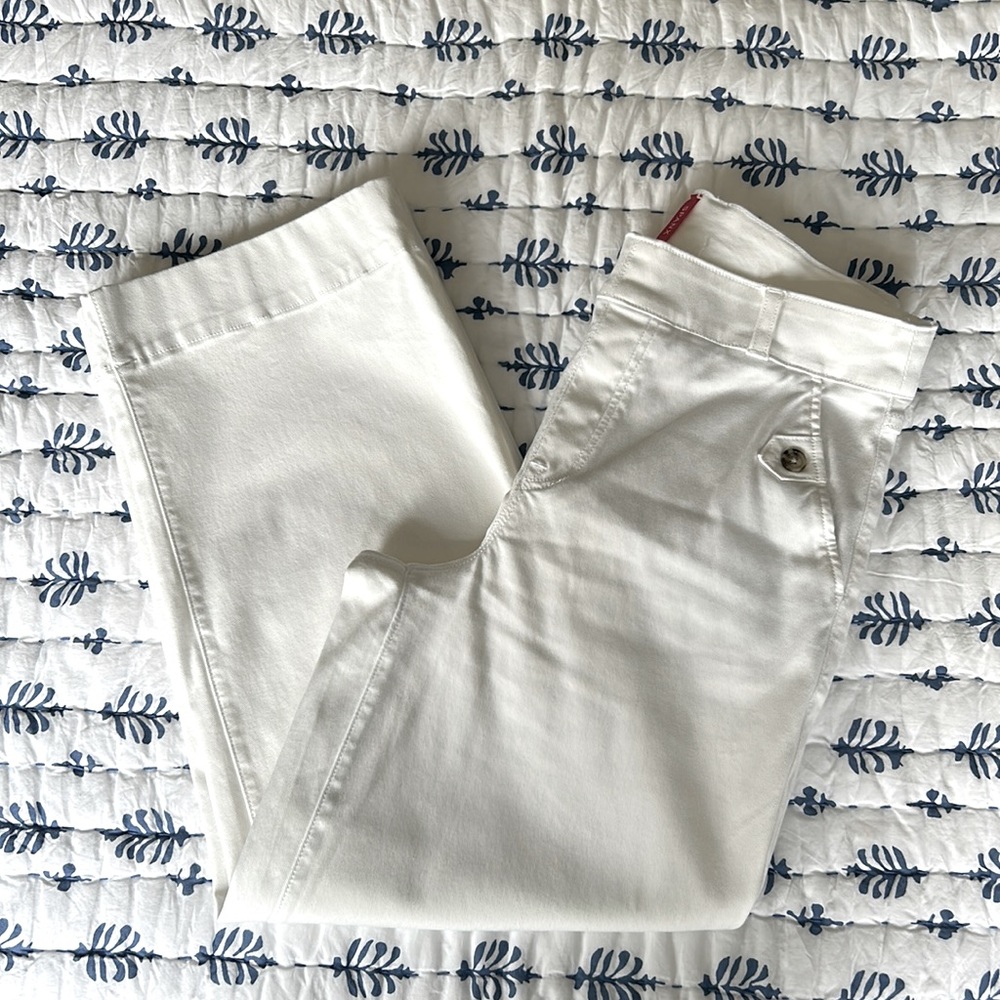 Spanx Stretch Twill Wide Leg Crop Pants White - size M